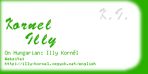 kornel illy business card